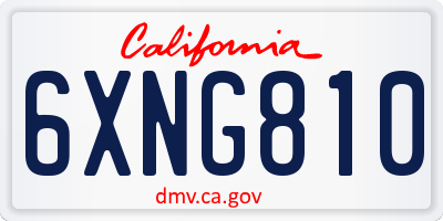 CA license plate 6XNG810