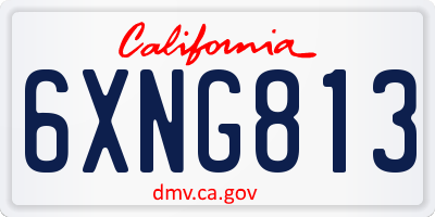 CA license plate 6XNG813