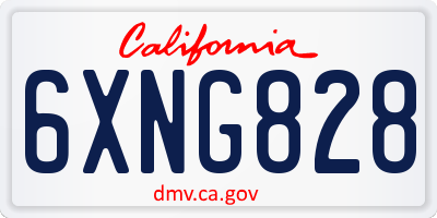 CA license plate 6XNG828