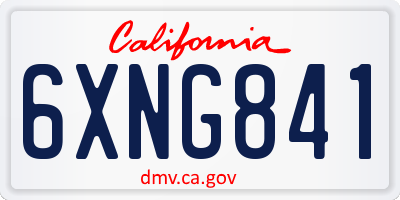 CA license plate 6XNG841