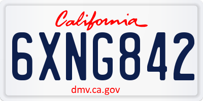 CA license plate 6XNG842