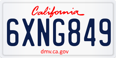 CA license plate 6XNG849