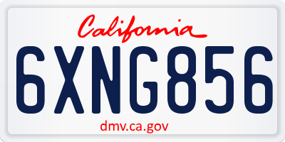 CA license plate 6XNG856