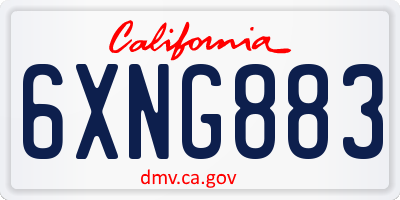 CA license plate 6XNG883