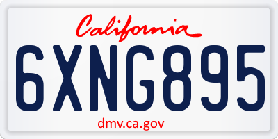 CA license plate 6XNG895