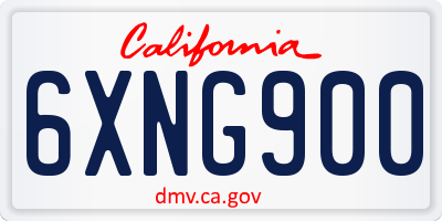 CA license plate 6XNG900