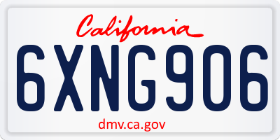 CA license plate 6XNG906
