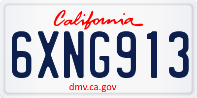 CA license plate 6XNG913