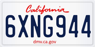 CA license plate 6XNG944