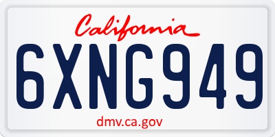 CA license plate 6XNG949