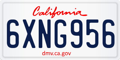 CA license plate 6XNG956