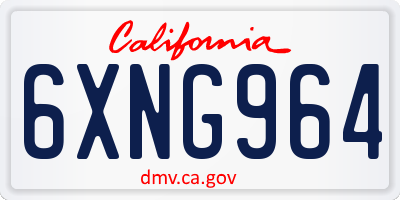 CA license plate 6XNG964