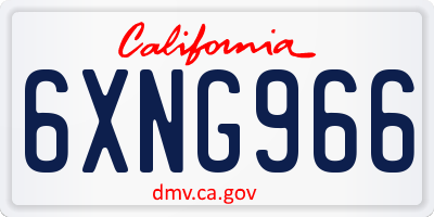 CA license plate 6XNG966
