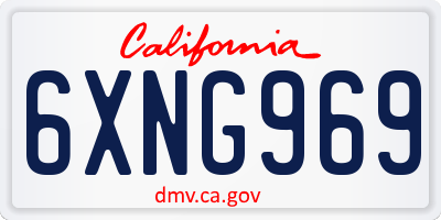 CA license plate 6XNG969