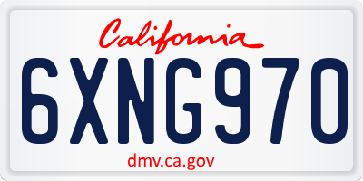 CA license plate 6XNG970