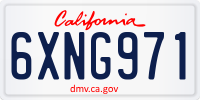 CA license plate 6XNG971