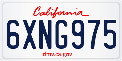 CA license plate 6XNG975