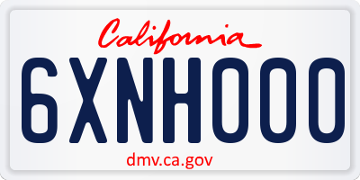 CA license plate 6XNH000