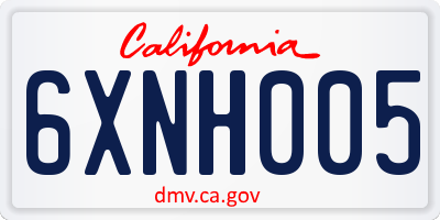 CA license plate 6XNH005