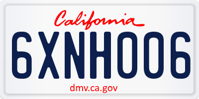 CA license plate 6XNH006