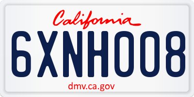 CA license plate 6XNH008
