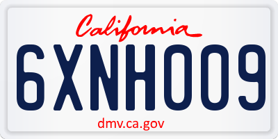 CA license plate 6XNH009