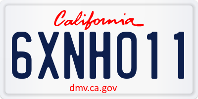 CA license plate 6XNH011