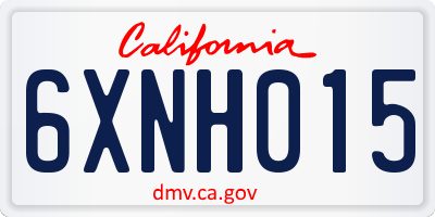 CA license plate 6XNH015