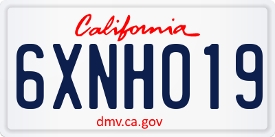 CA license plate 6XNH019