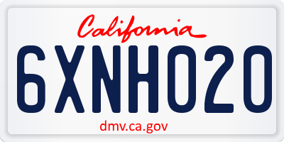 CA license plate 6XNH020
