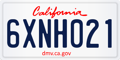 CA license plate 6XNH021