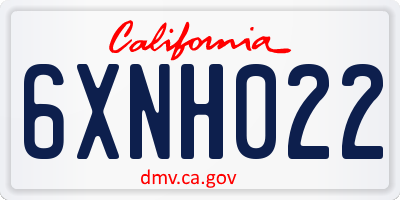 CA license plate 6XNH022