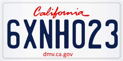 CA license plate 6XNH023