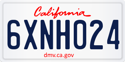 CA license plate 6XNH024