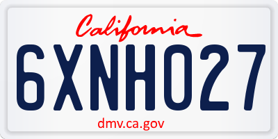 CA license plate 6XNH027