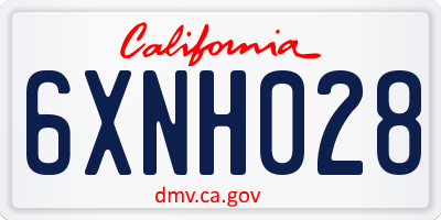 CA license plate 6XNH028