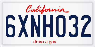 CA license plate 6XNH032