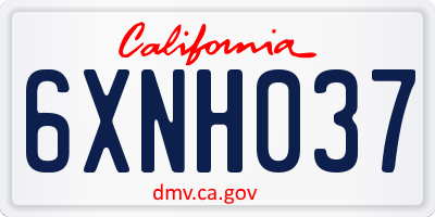 CA license plate 6XNH037