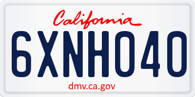CA license plate 6XNH040