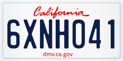CA license plate 6XNH041