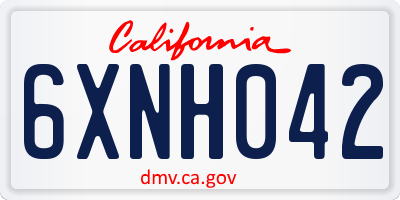 CA license plate 6XNH042
