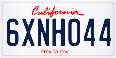 CA license plate 6XNH044