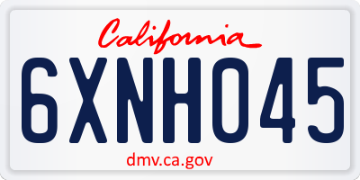 CA license plate 6XNH045