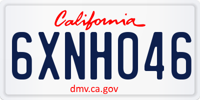 CA license plate 6XNH046