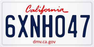 CA license plate 6XNH047