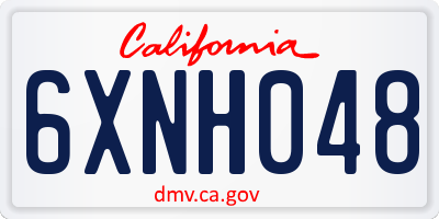 CA license plate 6XNH048