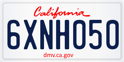 CA license plate 6XNH050