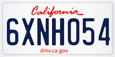 CA license plate 6XNH054