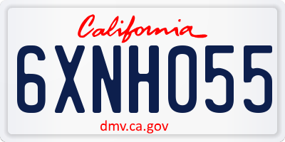 CA license plate 6XNH055
