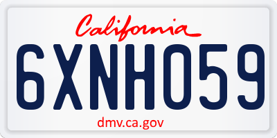 CA license plate 6XNH059